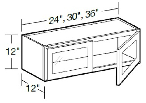 Ideal Cabinetry Nassau Mythic Blue Wall Cabinet - Glass Doors - W2412PFG-NMB