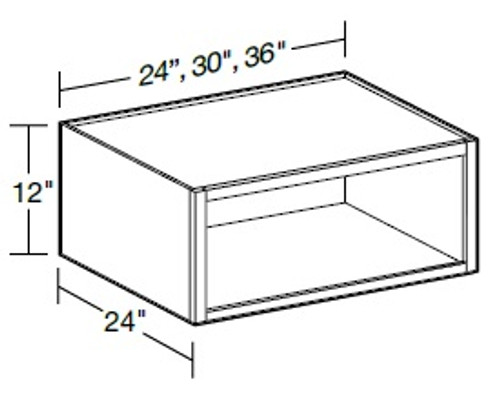 Ideal Cabinetry Nassau Mythic Blue Wall Cabinet - Without Doors - W242412ND-NMB