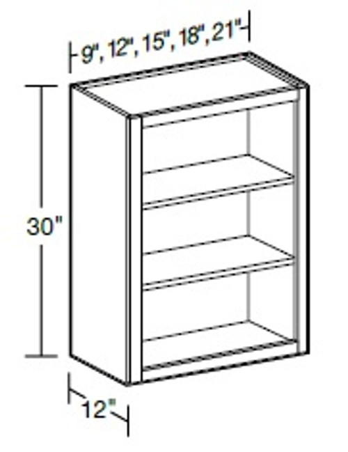 Ideal Cabinetry Nassau Mythic Blue Wall Cabinet - Without Doors - W0930ND-NMB