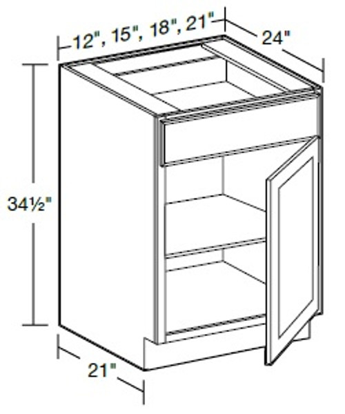 Ideal Cabinetry Nassau Mythic Blue Base Cabinet - B12-NMB