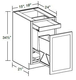 Ideal Cabinetry Nassau Mythic Blue Base Cabinet - B1WB18-NMB