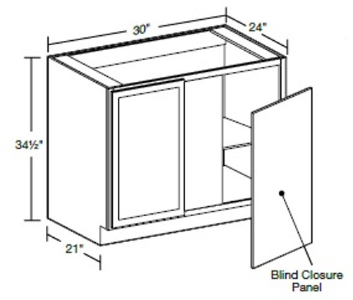 Ideal Cabinetry Nassau Mythic Blue Base Cabinet - BBCU39-NMB