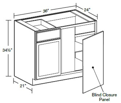 Ideal Cabinetry Nassau Mythic Blue Base Cabinet - BBCU42-NMB