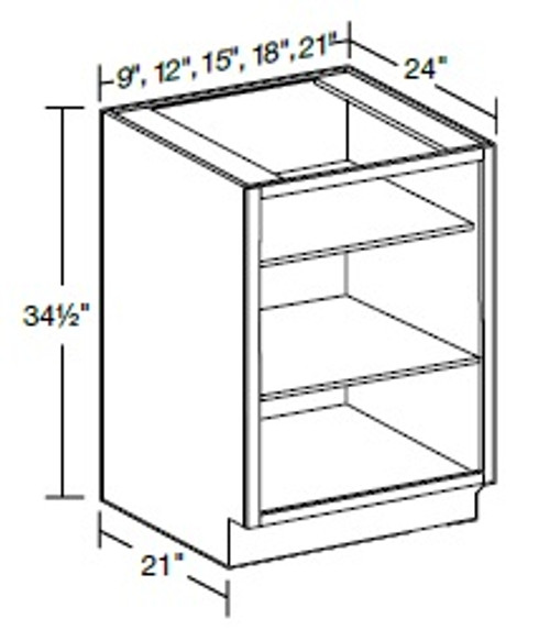 Ideal Cabinetry Nassau Mythic Blue Base Cabinet - Without Doors - B09ND-NMB