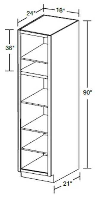 Ideal Cabinetry Nassau Mythic Blue Pantry Cabinet - Without Doors - U182490ND-NMB