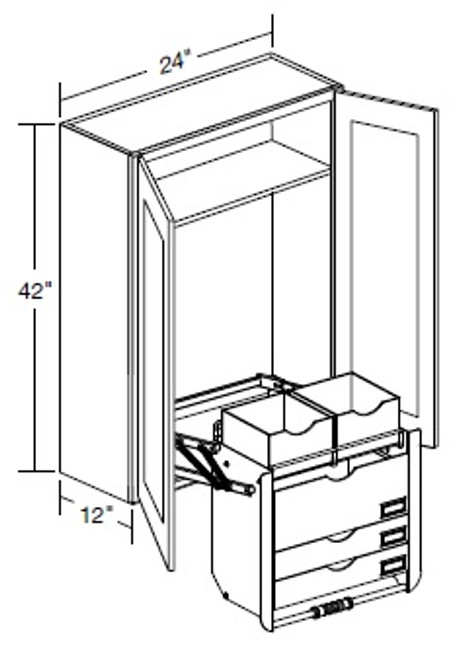Ideal Cabinetry Fulton Mocha Wall Cabinet - W2442-PDSFR-FMG