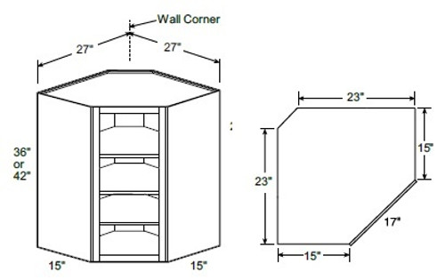 Ideal Cabinetry Fulton Mocha Angled Cabinet - Without Doors - WA271542ND-FMG