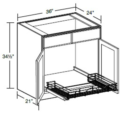 Ideal Cabinetry Fulton Mocha Base Cabinet - SB36-1USWP-FMG