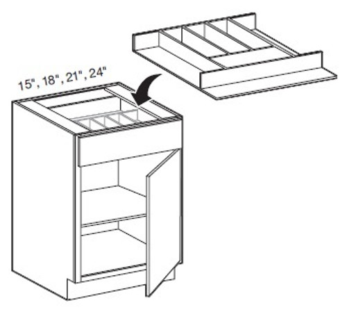 Ideal Cabinetry Fulton Mocha Cutlery Divider Tray - CDT24-FMG