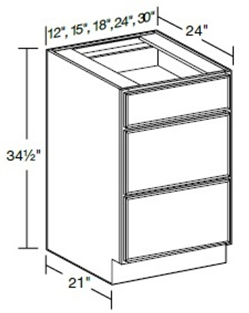 Ideal Cabinetry Tiverton Pebble Gray Base Cabinet - BD18-TPG