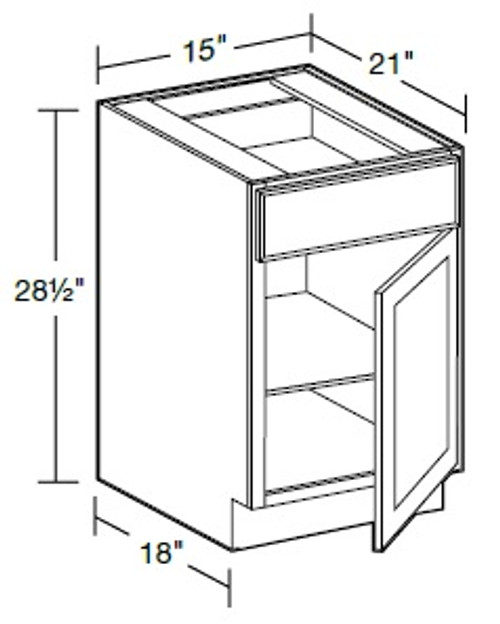 Ideal Cabinetry Tiverton Pebble Gray Desk Door Cabinet - DDO15-TPG