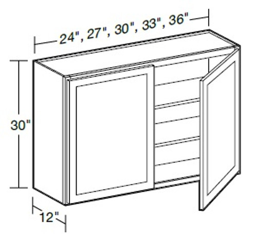 Ideal Cabinetry Nantucket Polar White Wall Cabinet - W2430-NPW