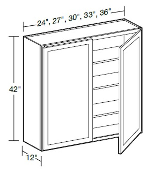 Ideal Cabinetry Nantucket Polar White Wall Cabinet - W2442-NPW
