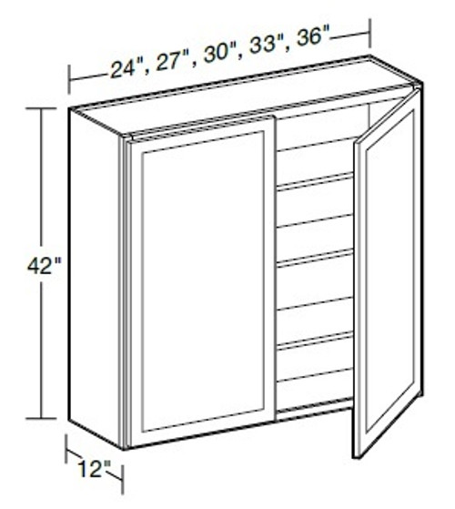 Ideal Cabinetry Nantucket Polar White Wall Cabinet - W3342-NPW