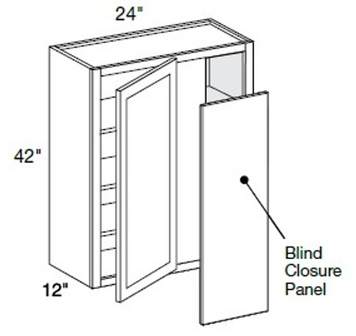 Ideal Cabinetry Nantucket Polar White Corner Cabinet - WBCU2742-NPW