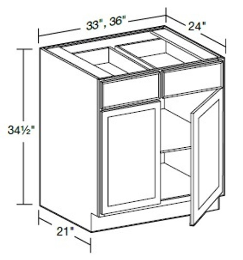 Ideal Cabinetry Nantucket Polar White Base Cabinet - B36-NPW