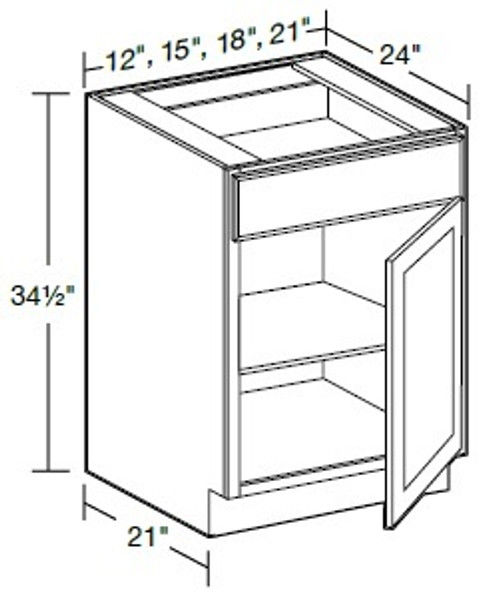 Ideal Cabinetry Nantucket Polar White Base Cabinet - B15-NPW