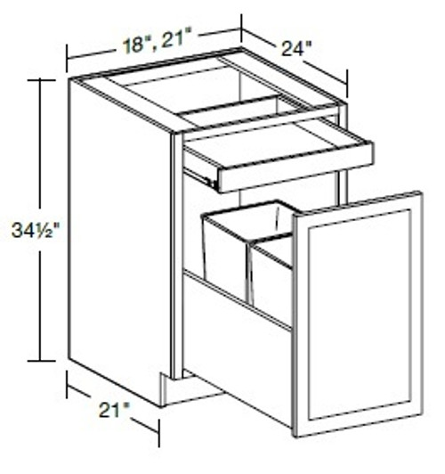 Ideal Cabinetry Nantucket Polar White Base Cabinet - B2DWB21-NPW