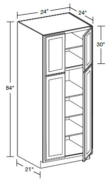 Ideal Cabinetry Nantucket Polar White Pantry Cabinet - U242484-NPW