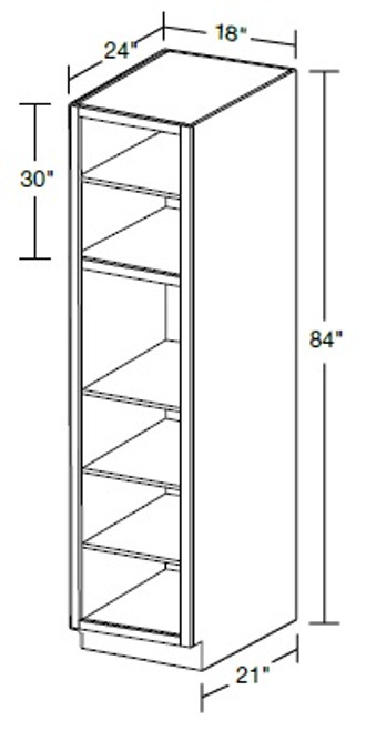 Ideal Cabinetry Nantucket Polar White Pantry Cabinet - Without Doors - U182484ND-NPW