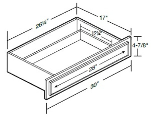 Ideal Cabinetry Nantucket Polar White Desk Knee Drawer - DKD30-NPW