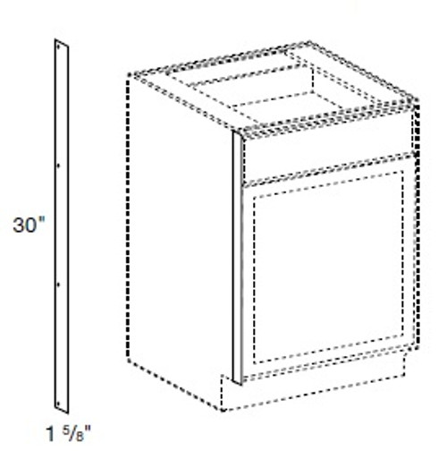 Ideal Cabinetry Nantucket Polar White Heat Shield - Heat-Shield-Almond-NPW