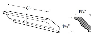Ideal Cabinetry Nantucket Polar White Soffit Crown Molding - SCM8-NPW
