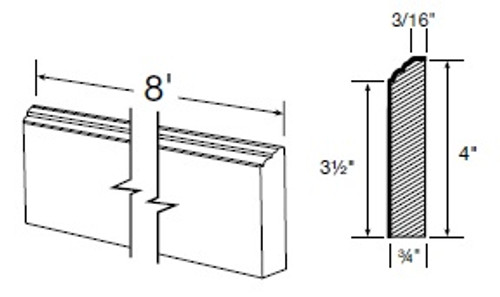 Ideal Cabinetry Nantucket Polar White Furniture Base Molding - FBM8-NPW