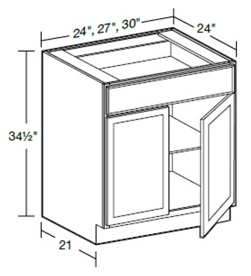 Ideal Cabinetry Waterford Vivid White Base Cabinet - B24-WVW