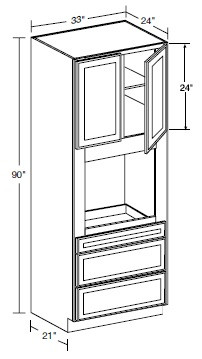 Ideal Cabinetry Waterford Vivid White Oven Cabinet - OC332490U-WVW