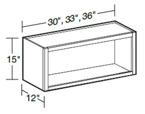 Ideal Cabinetry Wembley Valley Gray Wall Cabinet - Without Doors - W3015ND-WVG