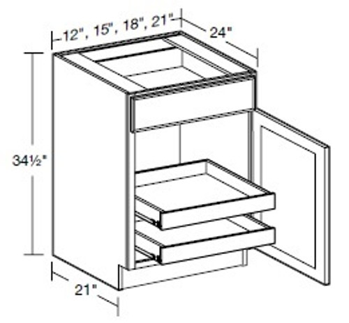 Ideal Cabinetry Wembley Valley Gray Base Cabinet - B21-2T-WVG