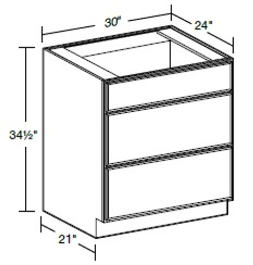 Ideal Cabinetry Wembley Valley Gray Base Cabinet - BCT30-WVG