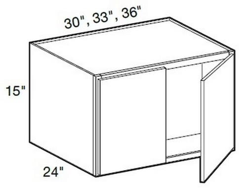 Ideal Cabinetry Manhattan High Gloss White Wall Cabinet - W362415-MHW