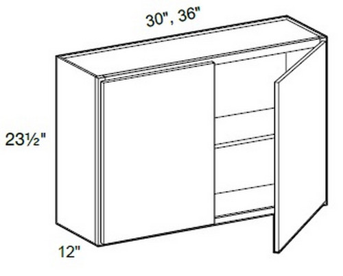 Ideal Cabinetry Manhattan High Gloss White Wall Cabinet - W3024-MHW