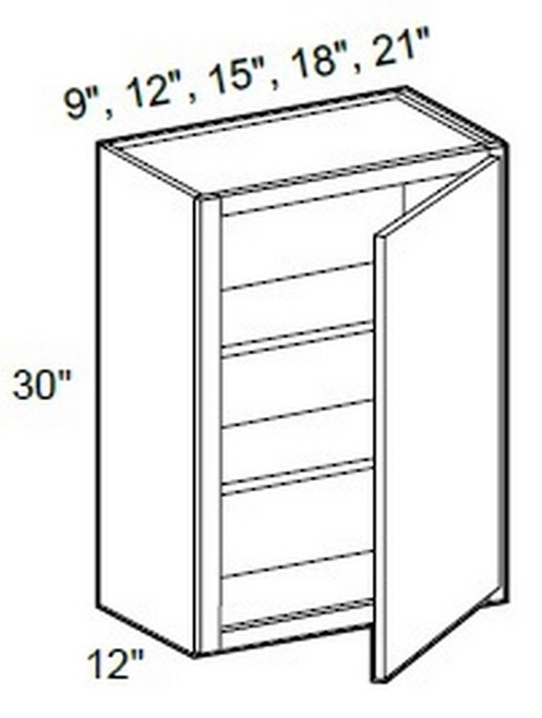 Ideal Cabinetry Manhattan High Gloss White Wall Cabinet - W1830-MHW