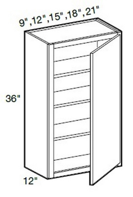 Ideal Cabinetry Manhattan High Gloss White Wall Cabinet - W1836-MHW