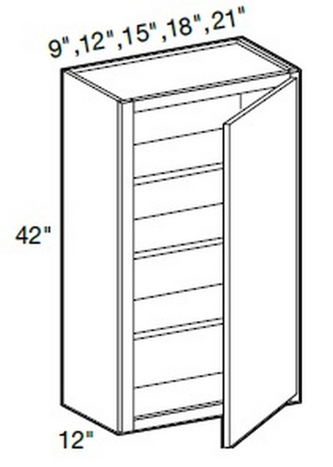 Ideal Cabinetry Manhattan High Gloss White Wall Cabinet - W0942-MHW