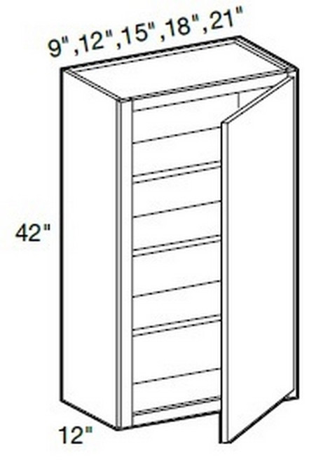 Ideal Cabinetry Manhattan High Gloss White Wall Cabinet - W2142-MHW