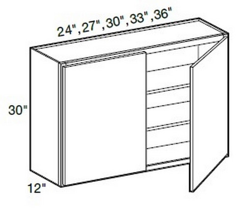 Ideal Cabinetry Manhattan High Gloss White Wall Cabinet - W3030-MHW