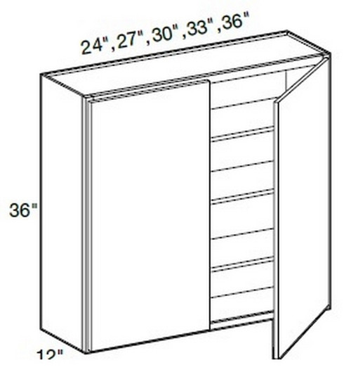 Ideal Cabinetry Manhattan High Gloss White Wall Cabinet - W2736-MHW
