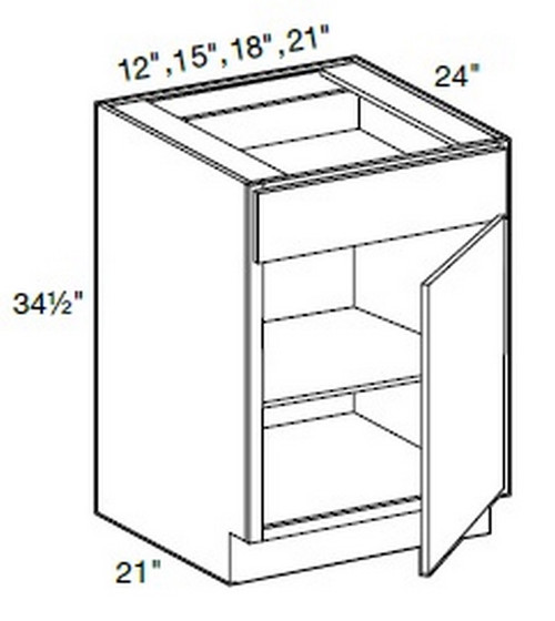 Ideal Cabinetry Manhattan High Gloss White Base Cabinet - B12-MHW