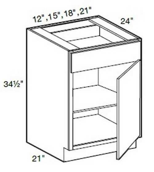 Ideal Cabinetry Manhattan High Gloss White Base Cabinet - B21-MHW