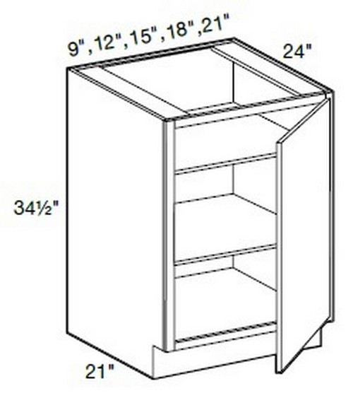 Ideal Cabinetry Manhattan High Gloss White Base Cabinet - B21FH-MHW