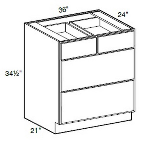 Ideal Cabinetry Manhattan High Gloss White Base Cabinet - BD36-MHW