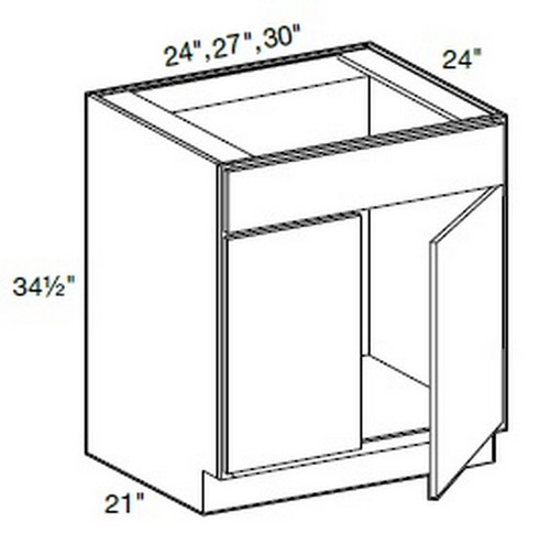 Ideal Cabinetry Manhattan High Gloss White Base Cabinet - SB24-MHW