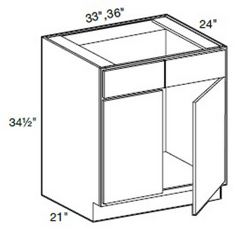 Ideal Cabinetry Manhattan High Gloss White Base Cabinet - SB33-MHW