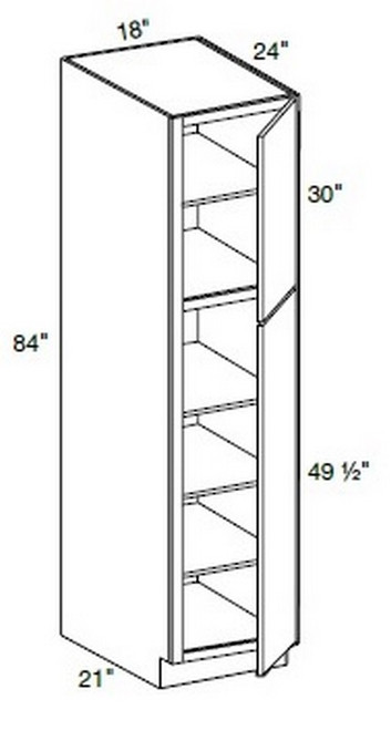 Ideal Cabinetry Manhattan High Gloss White Pantry Cabinet - U182484-MHW