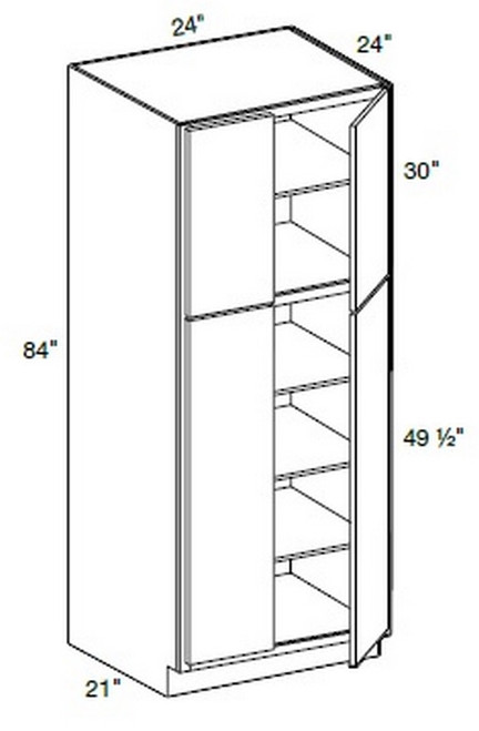 Ideal Cabinetry Manhattan High Gloss White Pantry Cabinet - U242484-MHW