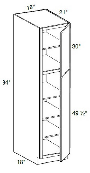 Ideal Cabinetry Manhattan High Gloss White Two Door Linen Cabinet - VLC182184-MHW